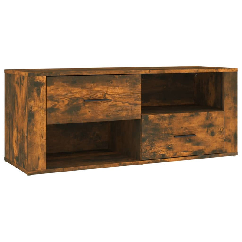 Tv-meubel 100x35x40 cm bewerkt hout gerookt eikenkleurig MeubelReus