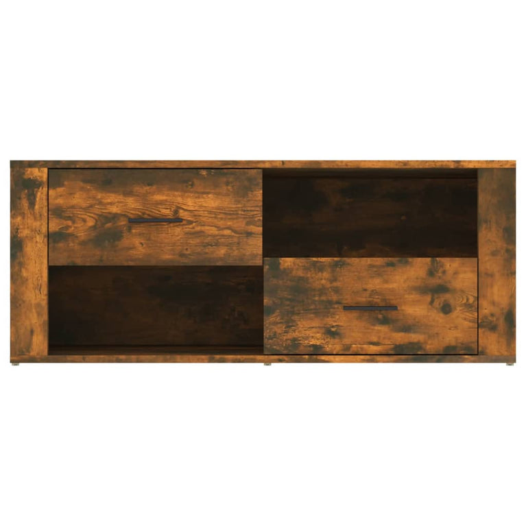 Tv-meubel 100x35x40 cm bewerkt hout gerookt eikenkleurig MeubelReus