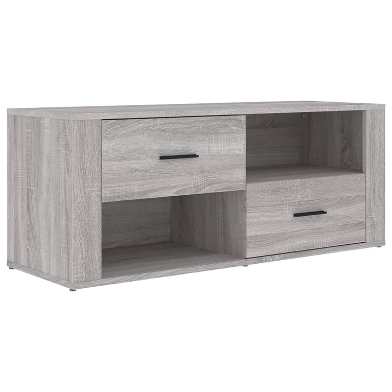 Tv-meubel 100x35x40 cm bewerkt hout grijs sonoma eikenkleurig MeubelReus