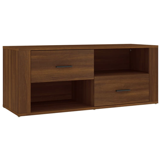 Tv-meubel 100x35x40 cm bewerkt hout bruin eikenkleur MeubelReus