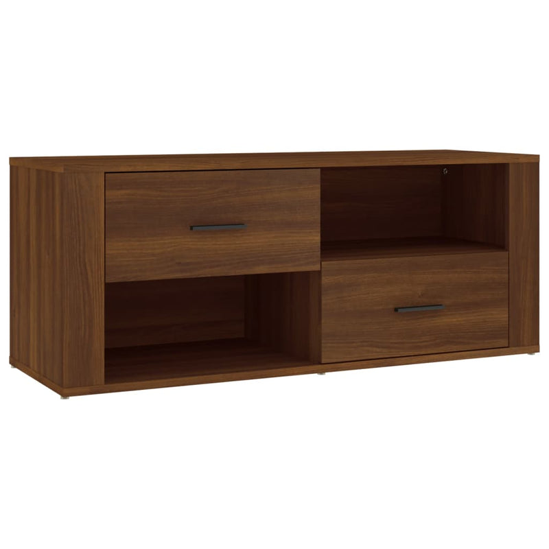 Tv-meubel 100x35x40 cm bewerkt hout bruin eikenkleur MeubelReus