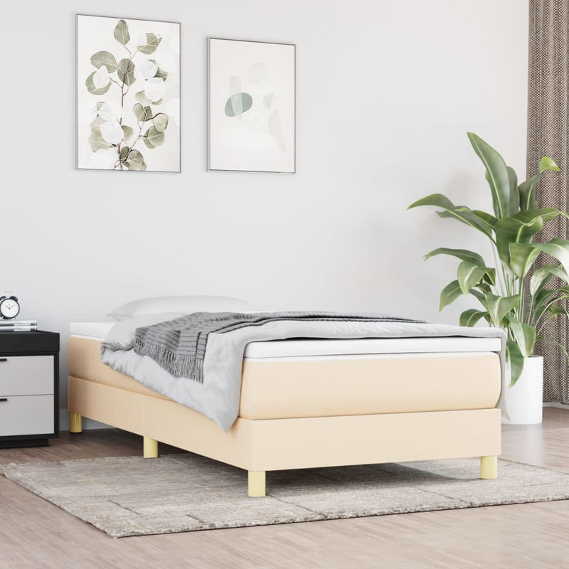 Boxspringframe stof crèmekleurig 90x190 cm
