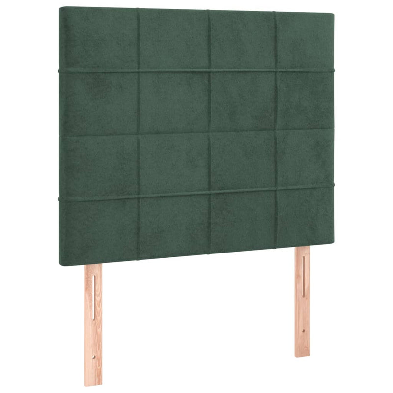 Hoofdborden 2 st 100x5x78/88 cm fluweel donkergroen