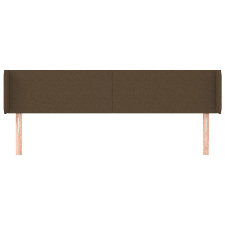 Hoofdbord met randen 183x16x78/88 cm stof donkerbruin