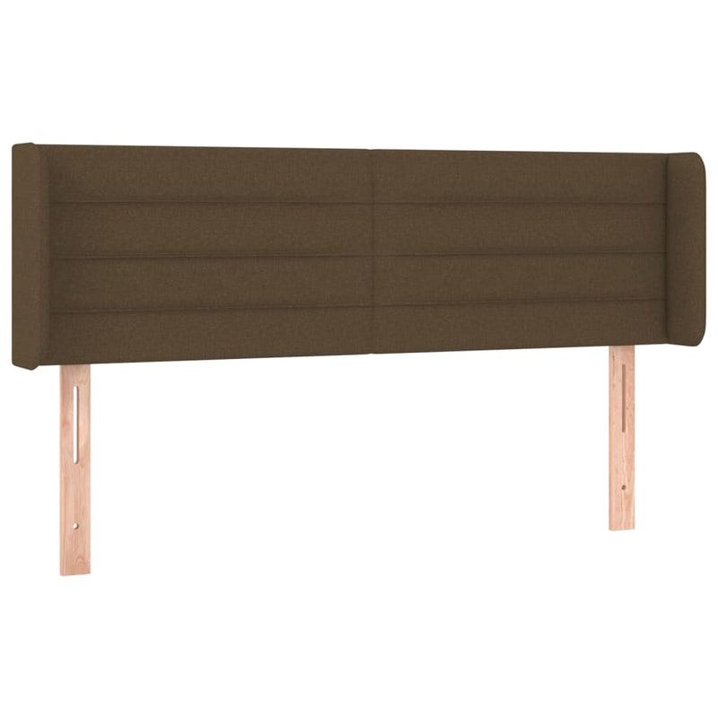 Hoofdbord met randen 147x16x78/88 cm stof donkerbruin