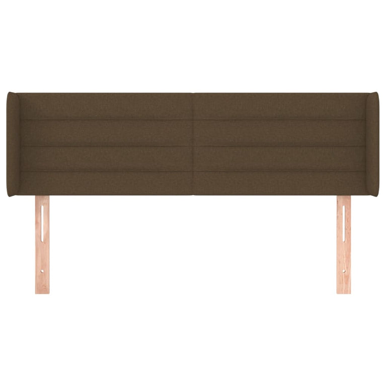 Hoofdbord met randen 147x16x78/88 cm stof donkerbruin