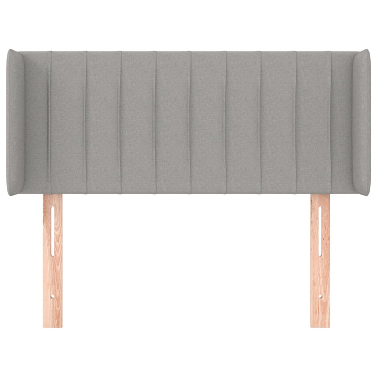 Hoofdbord met randen 83x16x78/88 cm stof lichtgrijs