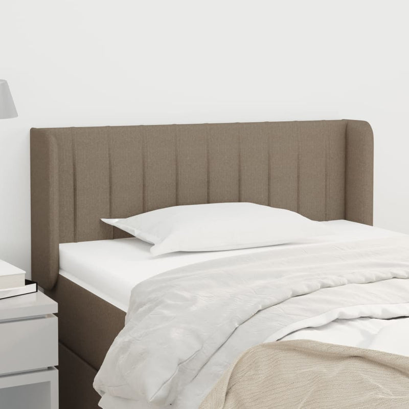 Hoofdbord met randen 83x16x78/88 cm stof taupe
