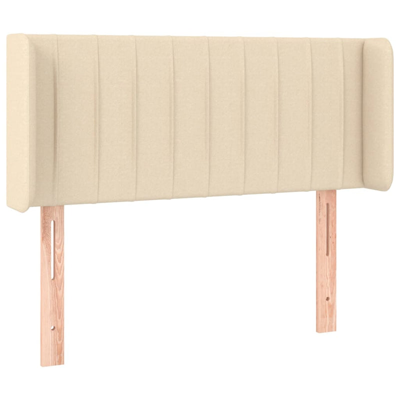 Hoofdbord met randen 83x16x78/88 cm stof crèmekleurig