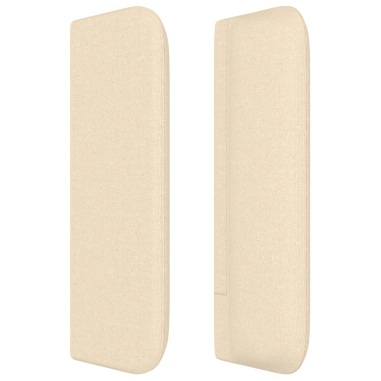 Hoofdbord met randen 83x16x78/88 cm stof crèmekleurig