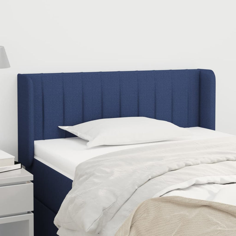 Hoofdbord met randen 103x16x78/88 cm stof blauw
