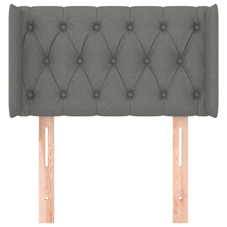 Hoofdbord met randen 83x16x78/88 cm stof donkergrijs