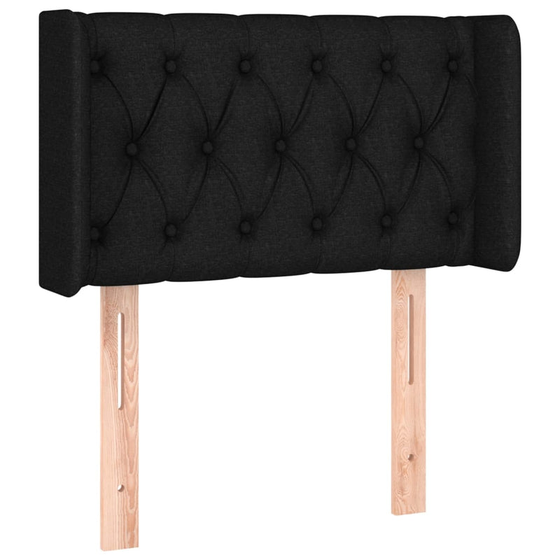 Hoofdbord met randen 83x16x78/88 cm stof zwart