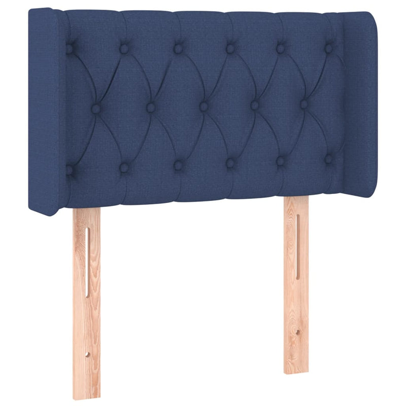 Hoofdbord met randen 83x16x78/88 cm stof blauw