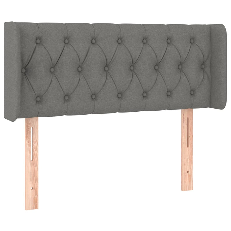 Hoofdbord met randen 93x16x78/88 cm stof donkergrijs