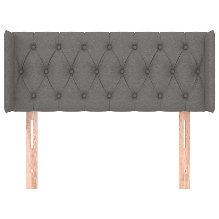 Hoofdbord met randen 93x16x78/88 cm stof donkergrijs