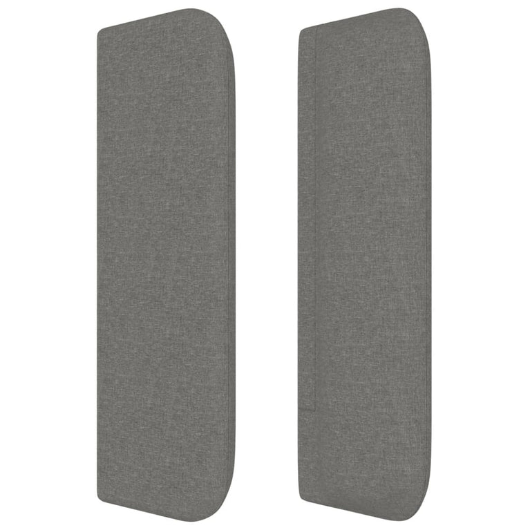 Hoofdbord met randen 93x16x78/88 cm stof donkergrijs