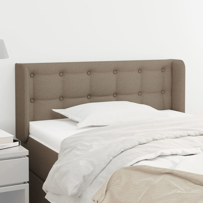 Hoofdbord met randen 83x16x78/88 cm stof taupe