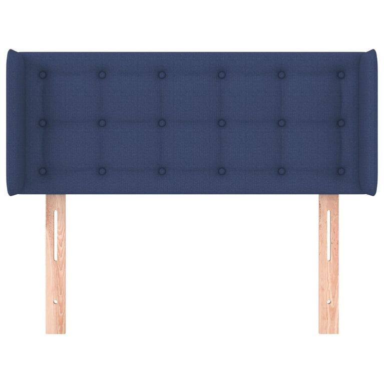 Hoofdbord met randen 83x16x78/88 cm stof blauw