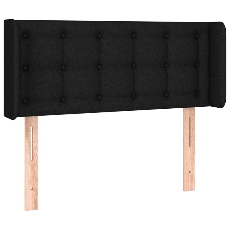 Hoofdbord met randen 103x16x78/88 cm stof zwart
