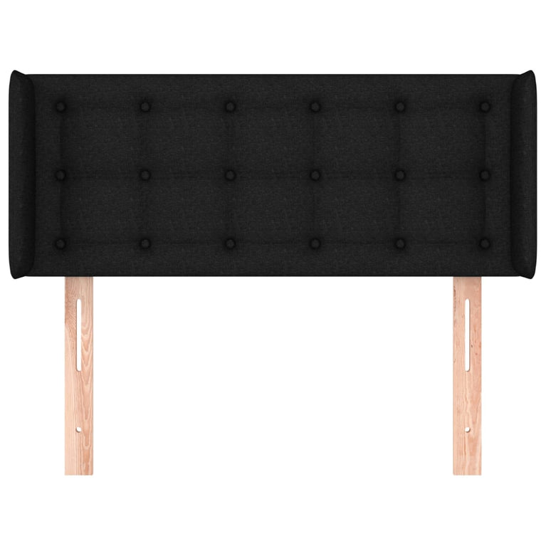 Hoofdbord met randen 103x16x78/88 cm stof zwart