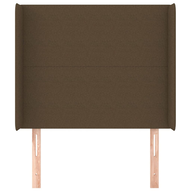 Hoofdbord met randen 93x16x118/128 cm stof donkerbruin