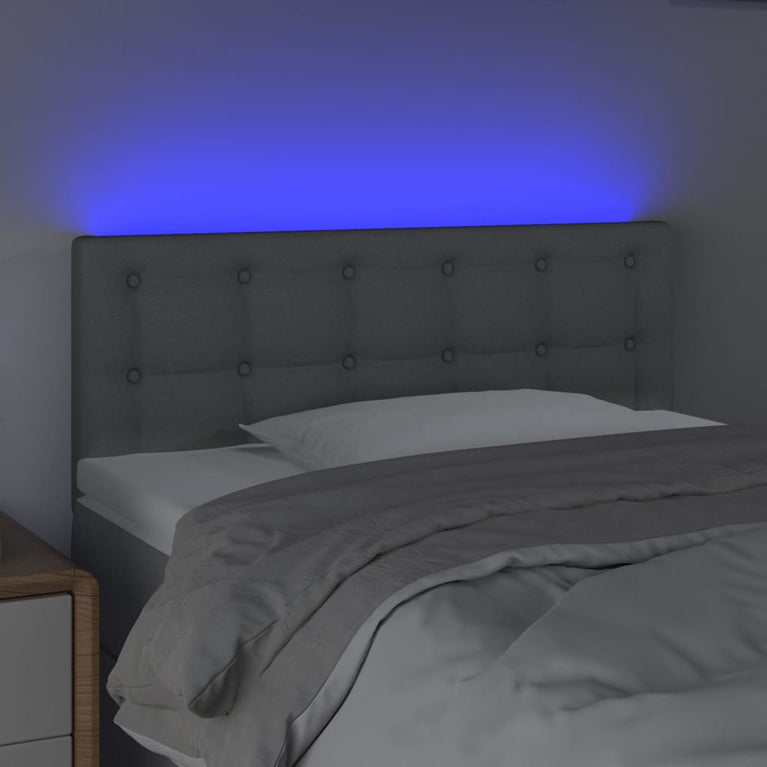 Hoofdbord LED 80x5x78/88 cm stof lichtgrijs