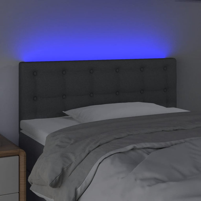 Hoofdbord LED 80x5x78/88 cm stof donkergrijs
