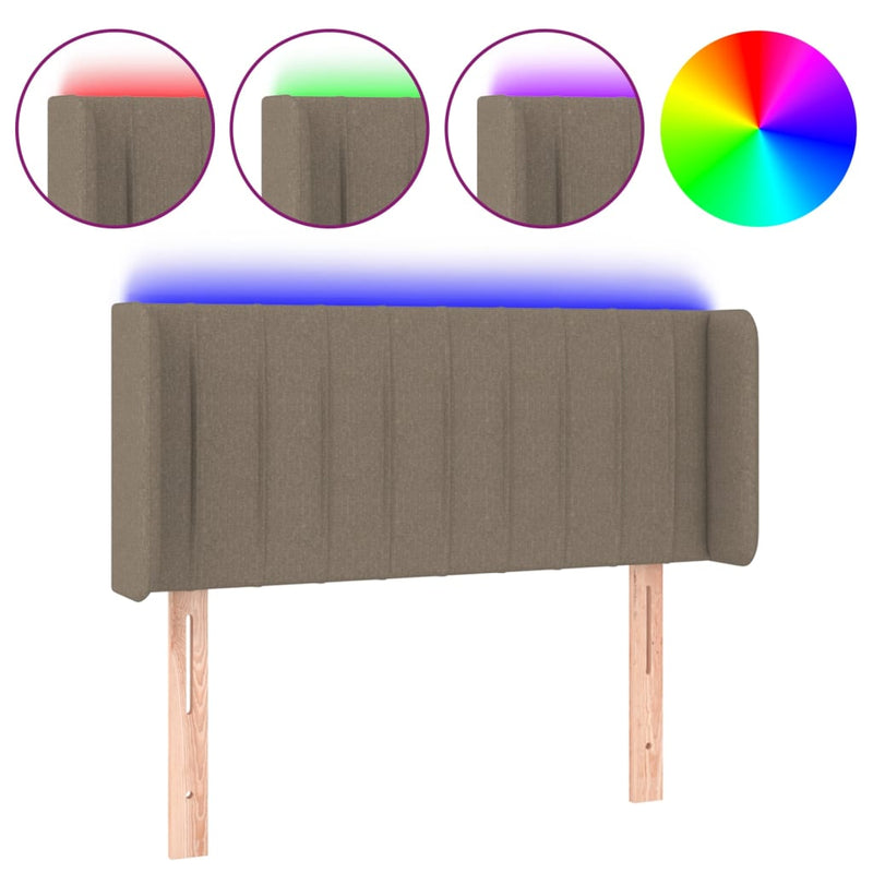 Hoofdbord LED 83x16x78/88 cm stof taupe