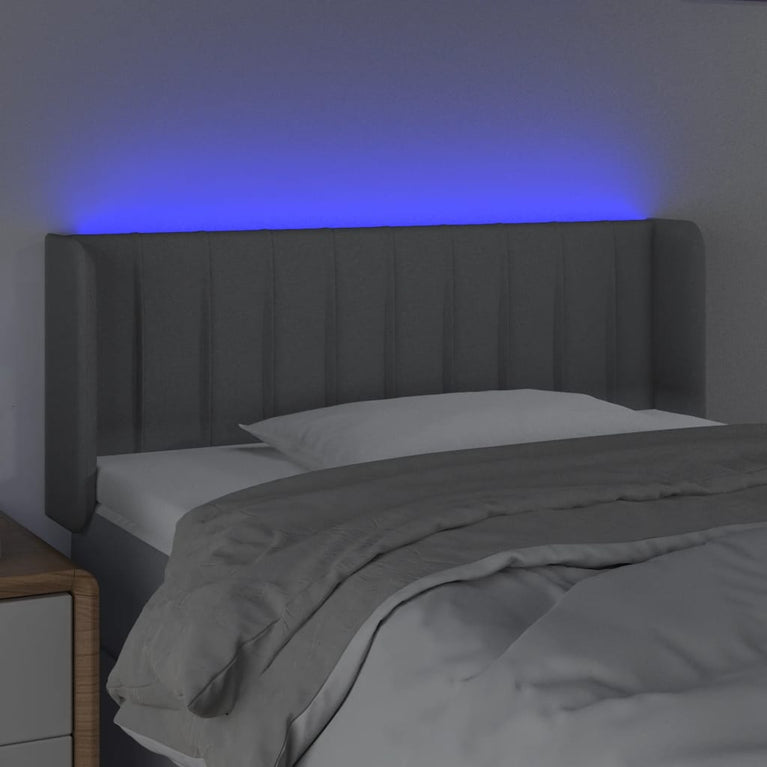 Hoofdbord LED 103x16x78/88 cm stof lichtgrijs