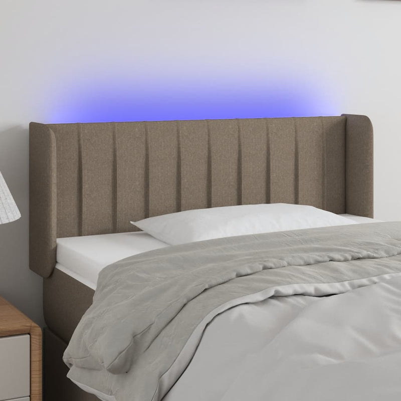 Hoofdbord LED 103x16x78/88 cm stof taupe
