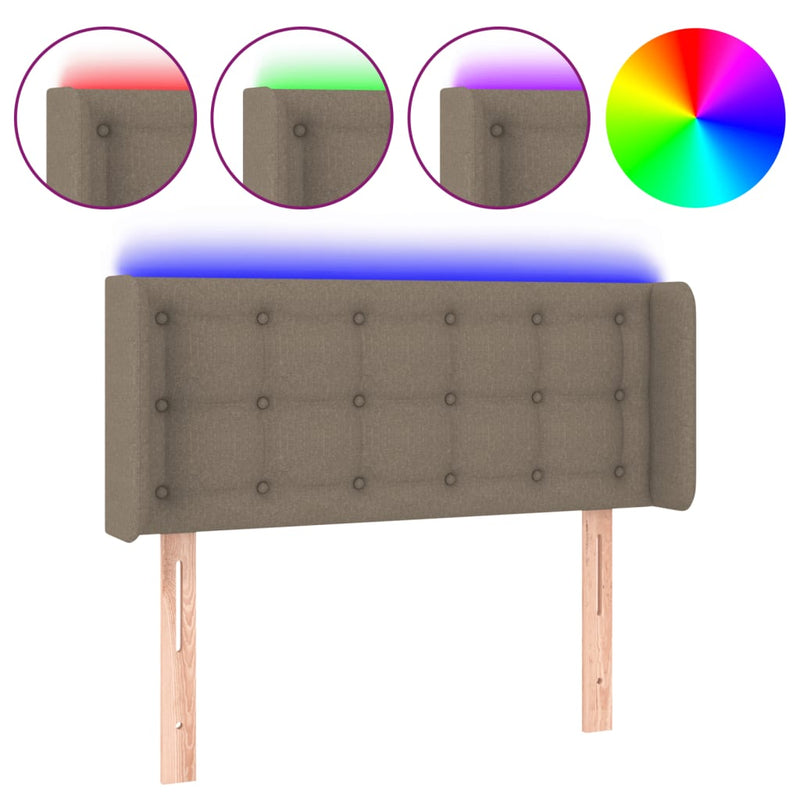 Hoofdbord LED 83x16x78/88 cm stof taupe