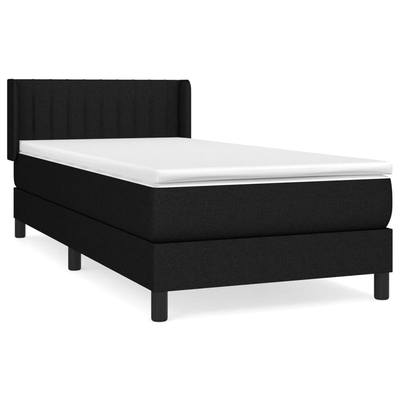 Boxspring met matras stof zwart 80x200 cm