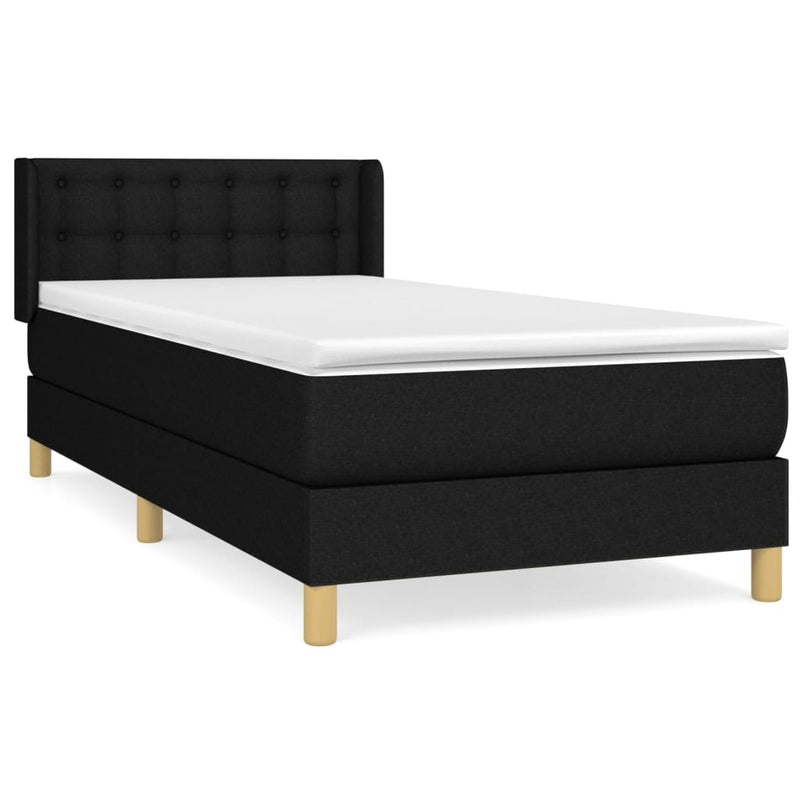 Boxspring met matras stof zwart 80x200 cm