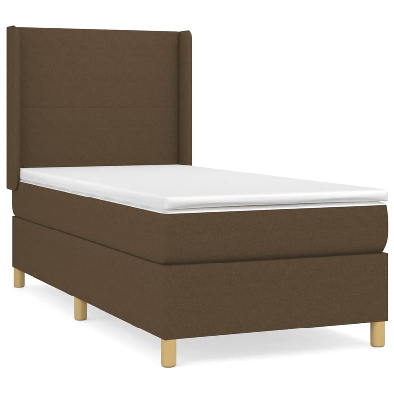 Boxspring met matras stof donkerbruin 80x200 cm