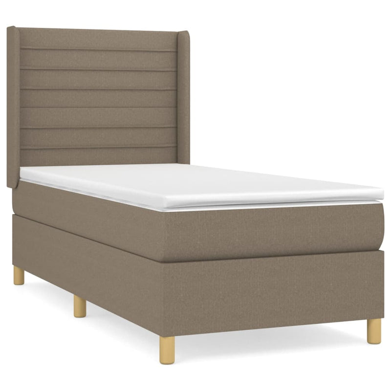Boxspring met matras stof taupe 100x200 cm