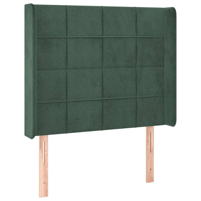 Boxspring met matras en LED fluweel donkergroen 100x200 cm