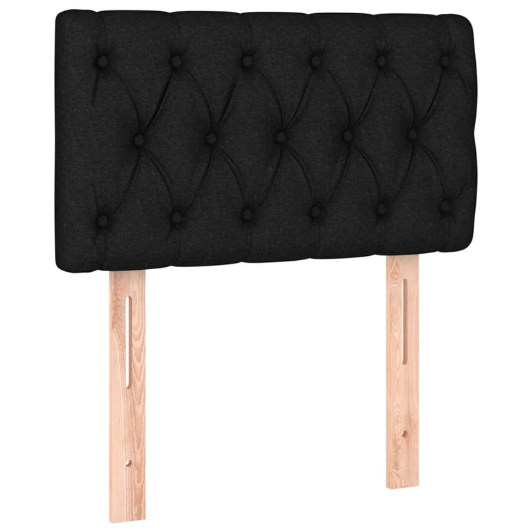 Boxspring met matras en LED stof zwart 80x200 cm