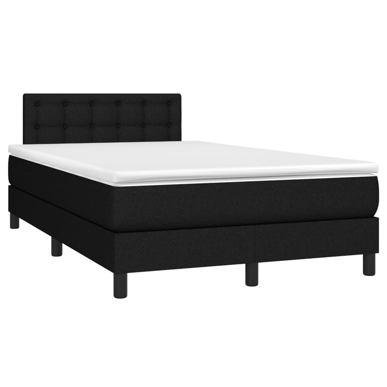 Boxspring met matras en LED stof zwart 120x200 cm