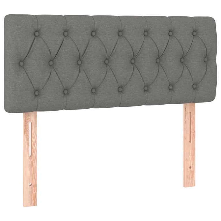 Boxspring met matras en LED stof donkergrijs 90x200 cm