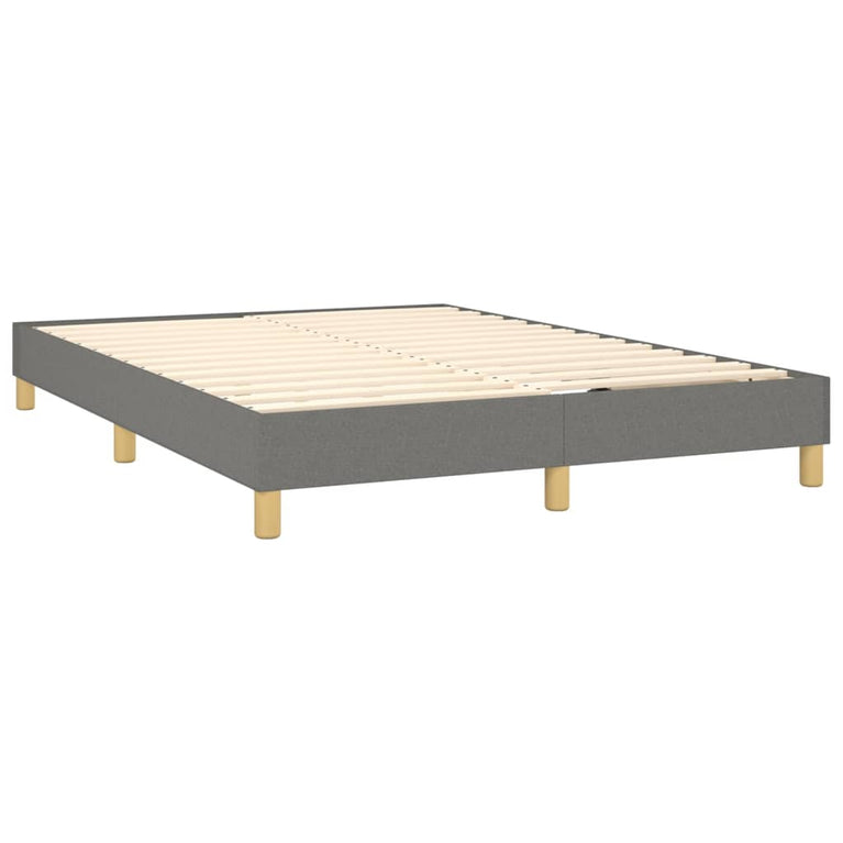 Boxspring met matras en LED stof donkergrijs 140x190 cm