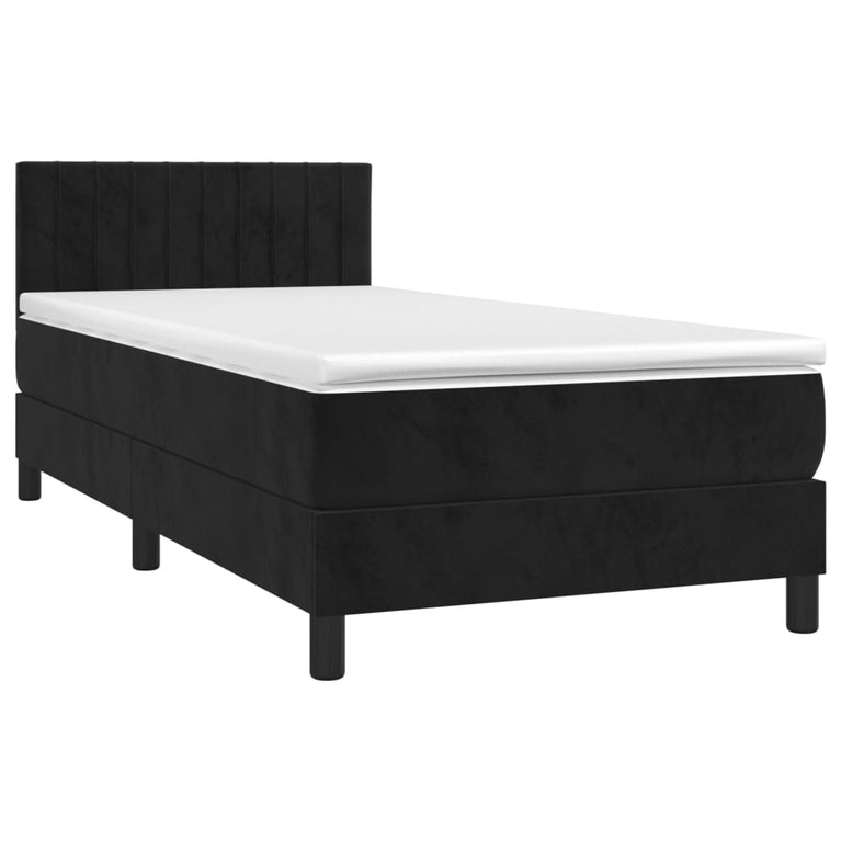 Boxspring met matras en LED fluweel zwart 80x200 cm