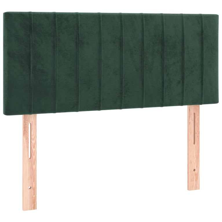 Boxspring met matras en LED fluweel donkergroen 100x200 cm