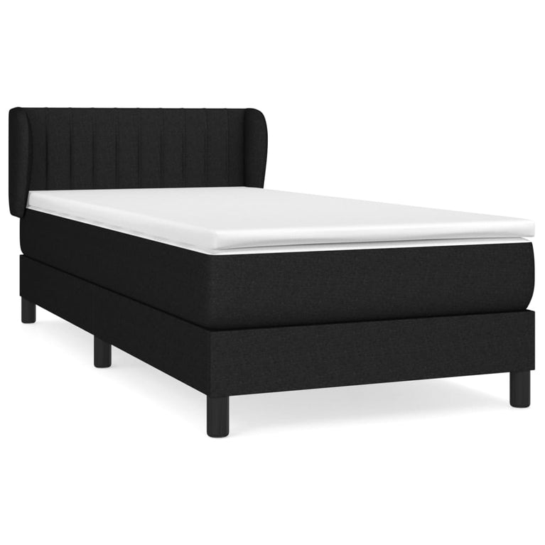Boxspring met matras stof zwart 80x200 cm