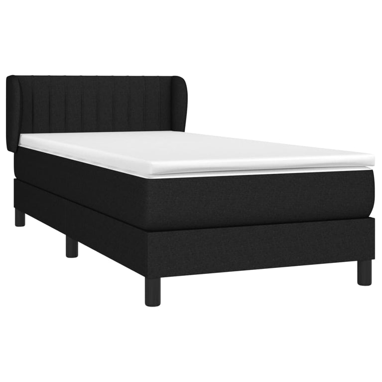 Boxspring met matras stof zwart 80x200 cm
