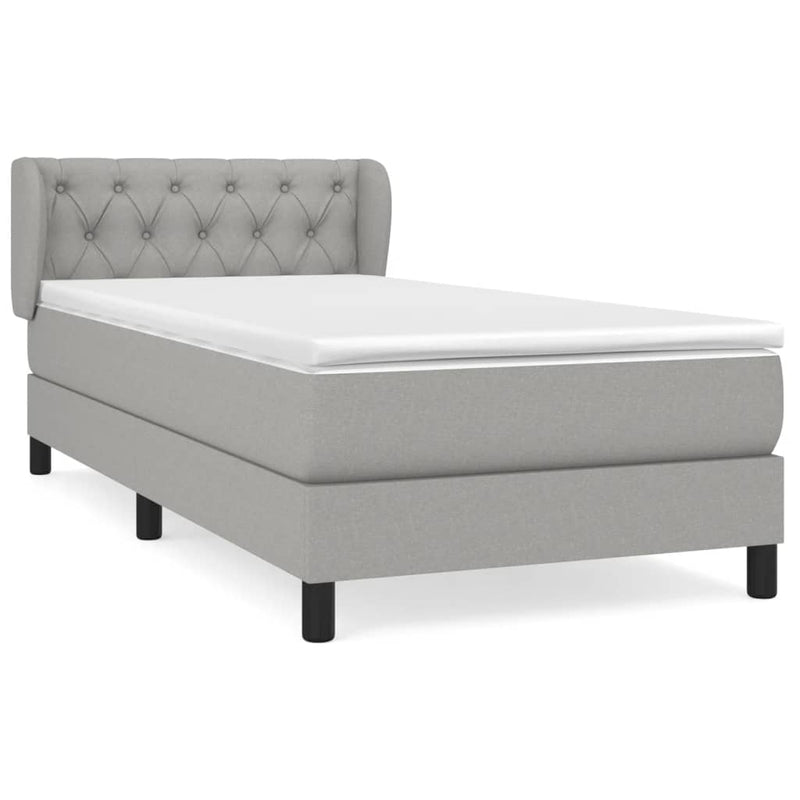 Boxspring met matras stof lichtgrijs 80x200 cm