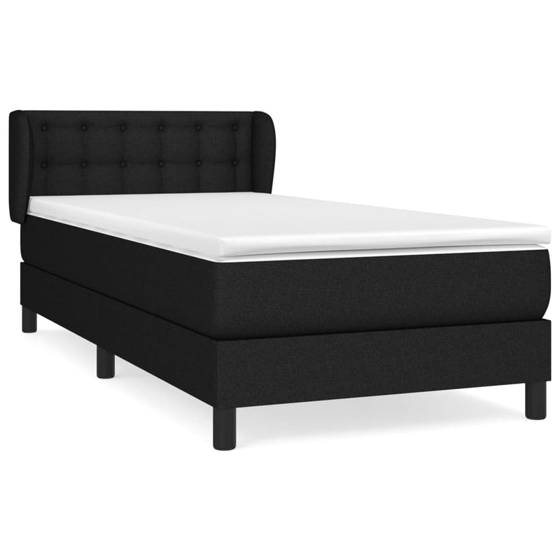 Boxspring met matras stof zwart 80x200 cm