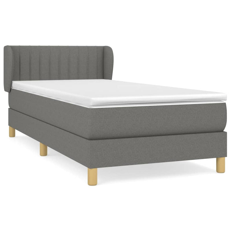 Boxspring met matras stof donkergrijs 80x200 cm