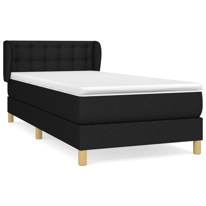 Boxspring met matras stof zwart 80x200 cm