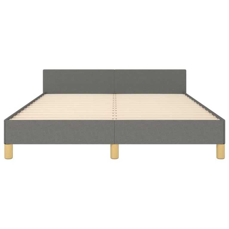 Bedframe met hoofdeinde stof donkergrijs 140x190 cm